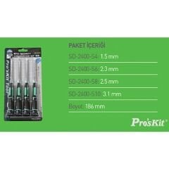 Proskit SD-2404 4 Parça Çatal Tornavida Seti