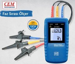 Cem DT-901 Faz Sırası Ölçüm Cihazı