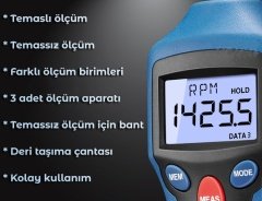 Cem AT8 Temaslı Temassız Devir Ölçer Takometre