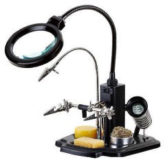 Masa Tipi Ledli Havya Stantlı Büyüteç Mercek