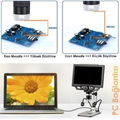 G1600 Plus+ Geniş Ekranlı HD Dijital Mikroskop 1600X
