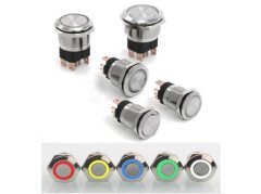 22mm Ip67 Led Işıklı 20A Metal Yaylı Buton