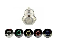 16mm Ip67 Led Işıklı Metal Yaylı Buton