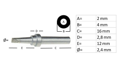 200-2,4D 203H Havya İçin 2.4mm Havya Ucu