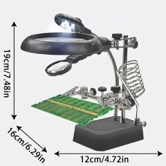 MG16129-C Led Büyüteçli  Havya Standı