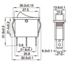 2Pin Dar On-Off Rocker Switch Anahtar