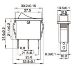 3Pin Dar On-Off-On Yaylı Rocker Switch Anahtar