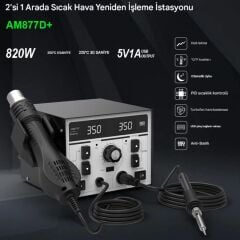 Atetool AM877D+ 820W Sıcak Hava Üflemeli Havya İstasyonu