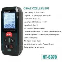 Proskit NT-6370 Lazer Mesafe Ölçer Lazermetre (70m)