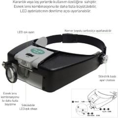 Proskit MA-016 Işıklı Kafa Büyüteci