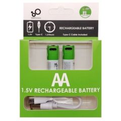 1.5V 1733mAh AA Usb Şarjlı Kalem Pil (2'li Paket)