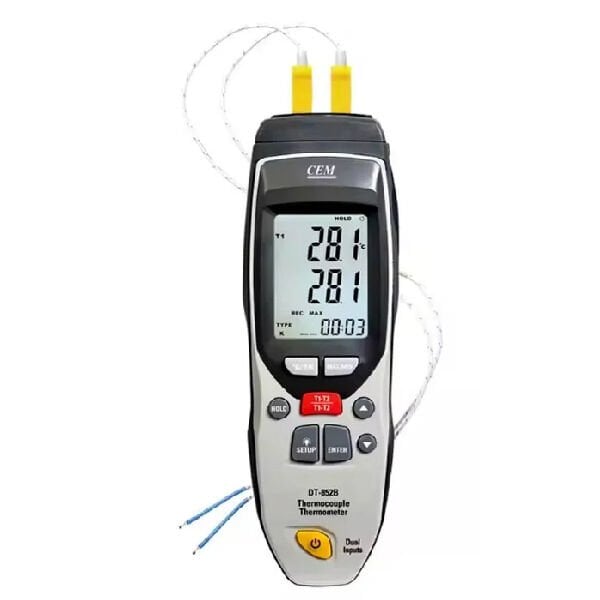 CEM DT-852B Dijital Çift Girişli Termokupl Termometre (Tip K ve J)