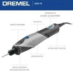 Dremel 2050-15 Stylo+ 15 Aksesuarlı Çok Amaçlı El Motoru