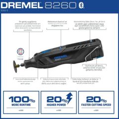Dremel 8260-5 5 Aksesuarlı Çok Amaçlı Akülü El Motoru