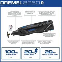 Dremel 8260-5 65 Aksesuarlı Çok Amaçlı Akülü El Motoru