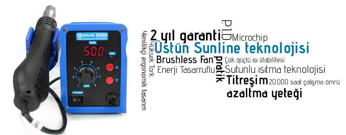 Sunline 858D Sıcak Hava Üflemeli Havya