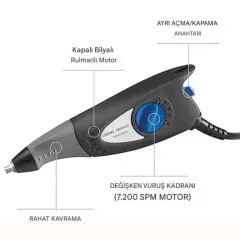 Dremel Engraver 290-1 Yazı Gravür Makinesi ve 910-3 Silikon Tabancası Seti