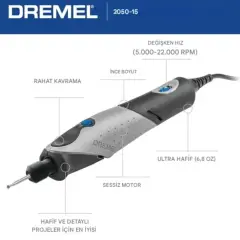 Dremel 2050-15 Stylo+ 15 Aksesuarlı El Motoru ve Dremel 910-3 Sıcak Silikon Tabancası