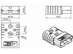 SB120 Anderson Power Akü Soketi Gri