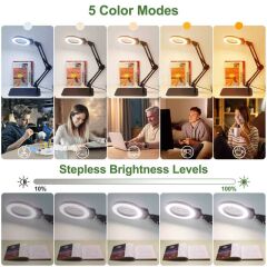 3X Usb Led Işıklı Akrobat Mercek Masa Büyüteci