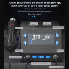 Sunline 866D+ Brushless Sıcak Hava Üflemeli Havya İstasyonu