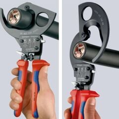 Knipex 95 31 250 Cırcır Mekanizmalı Kablo Kesici