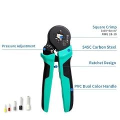 Proskit CP-460G 4 Köşe Terminal Yüksük Sıkma Pensesi