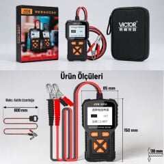 Victor 3025A 12V 24V Dijital Akü Test Cihazı