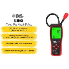 Smart Sensor AS8800C Yanıcı Gaz Kaçak Dedektörü