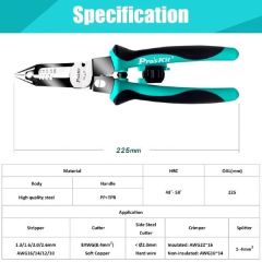 Proskit CP-420 Çok İşlevli Kablo Soyucu, Kesici, Terminal Sıkma Pensesi