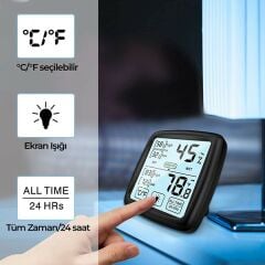 ﻿Loyka TST Dokunmatik Sıcaklık ve Nem Ölçer