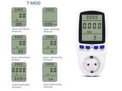Pm002+ Wattmetre 16A 3680W Elektrik Tüketimi Ölçer